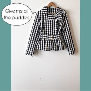 Ralph Lauren Black and White Checkered Rain Jacket